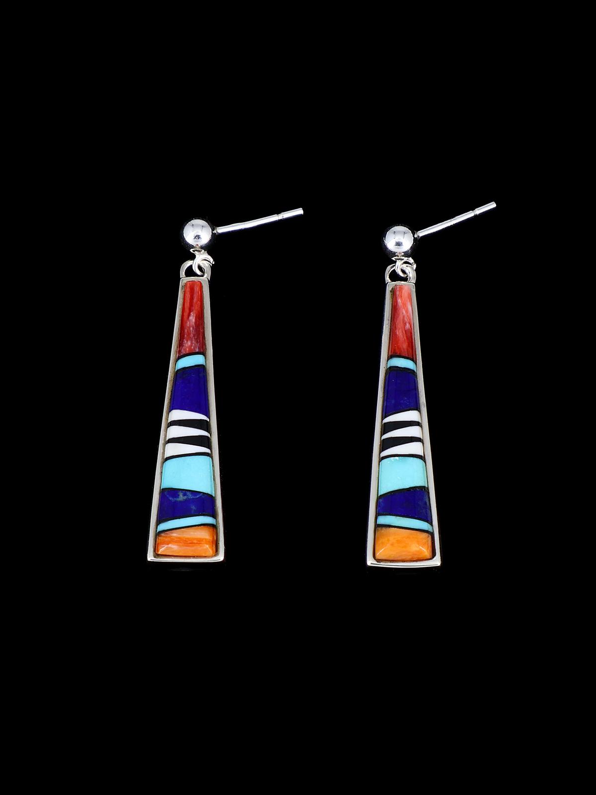 Navajo Spiny Oyster and Turquoise Inlay Sterling Silver Link Necklace Set