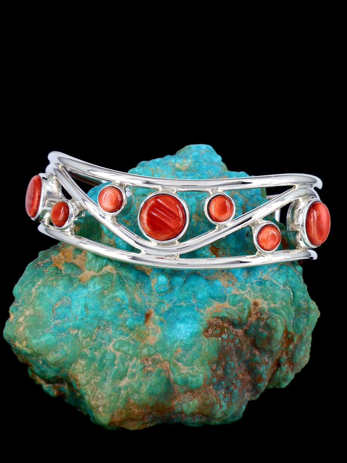 Native American Spiny Oyster Sterling Silver Cuff Bracelet