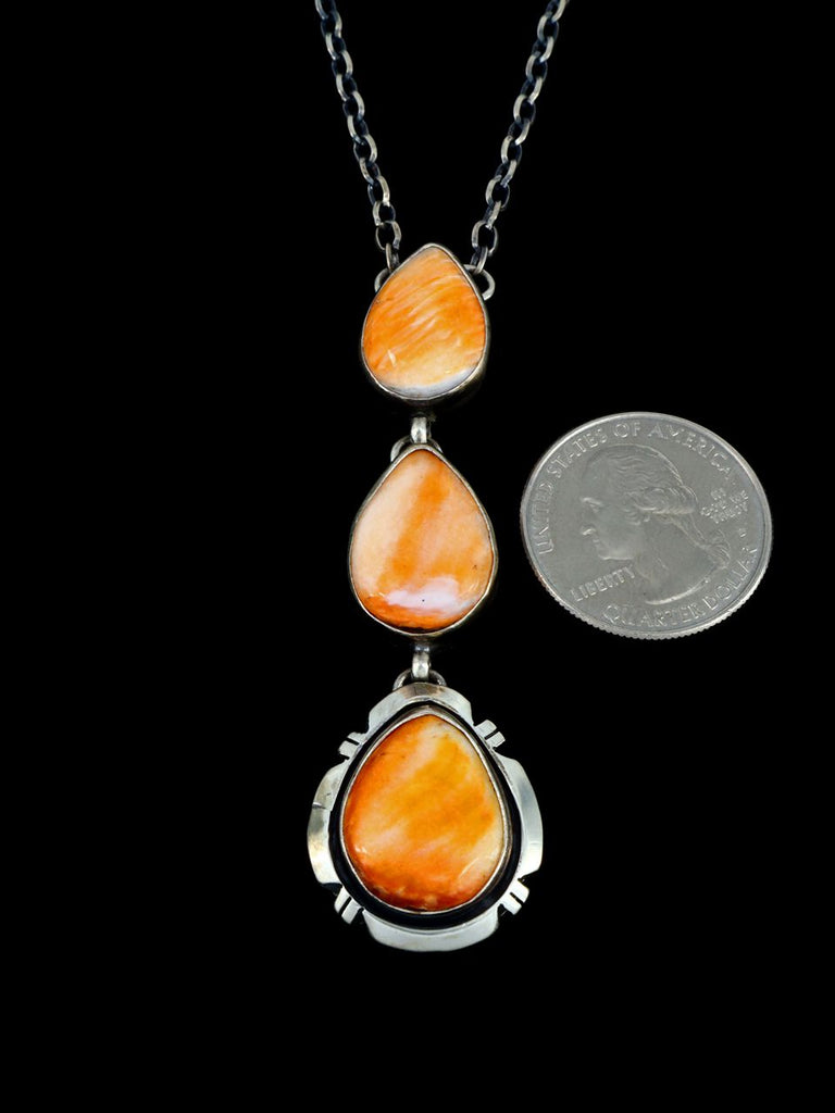 Native American Jewelry Orange Spiny Oyster Necklace - PuebloDirect.com