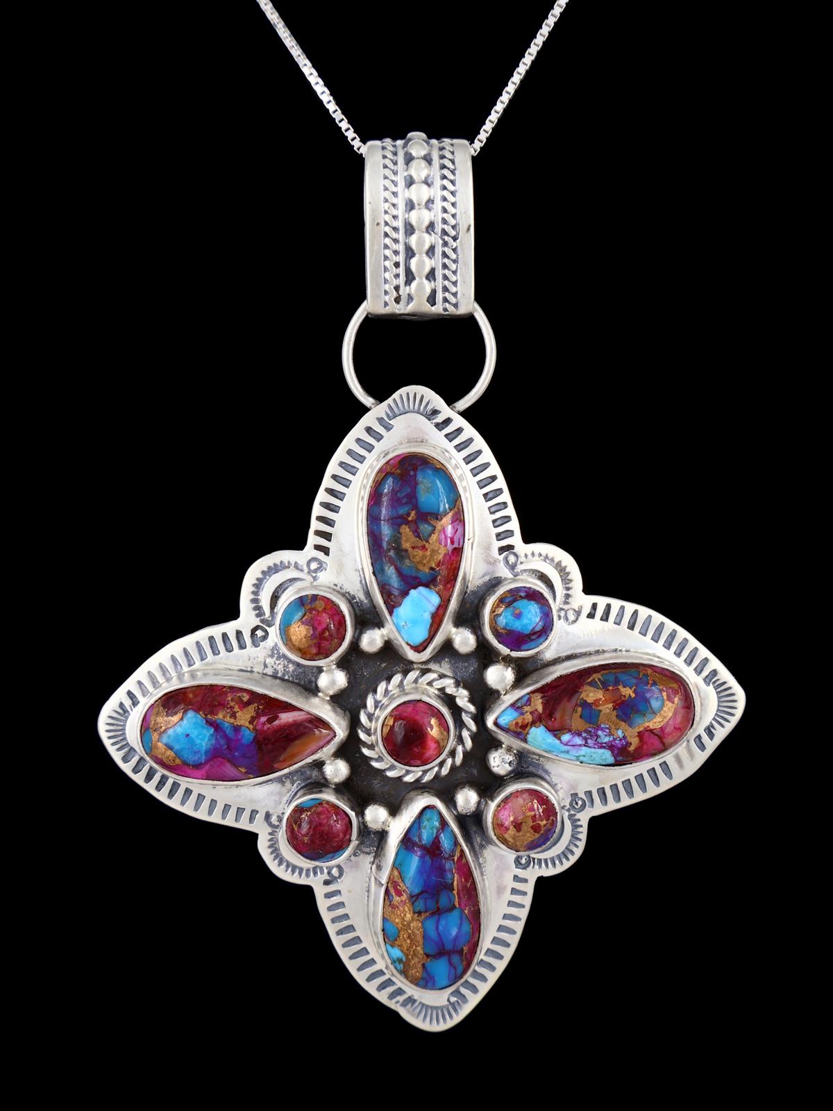 Native American Sterling Silver Spiny Oyster Pendant