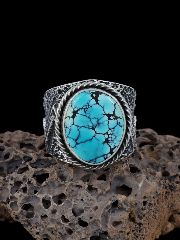 Navajo Tufa Cast Bao Canyon Turquoise Ring Size 12 - PuebloDirect.com