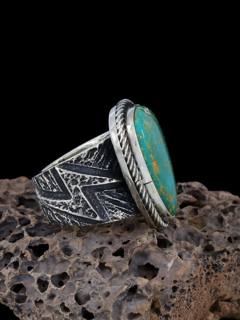 Navajo Tufa Cast Royston Turquoise Ring Size 7.5 - PuebloDirect.com