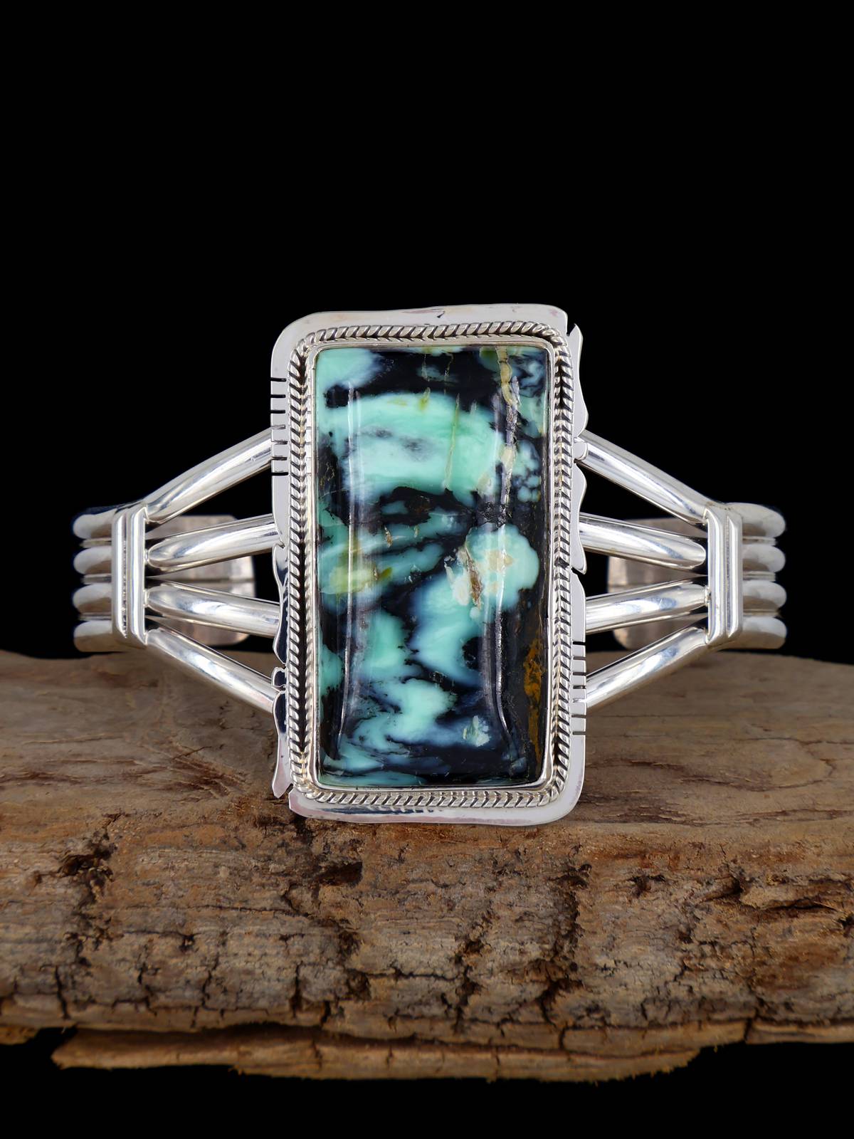 Navajo Variscite Sterling Silver Cuff Bracelet - PuebloDirect.com
