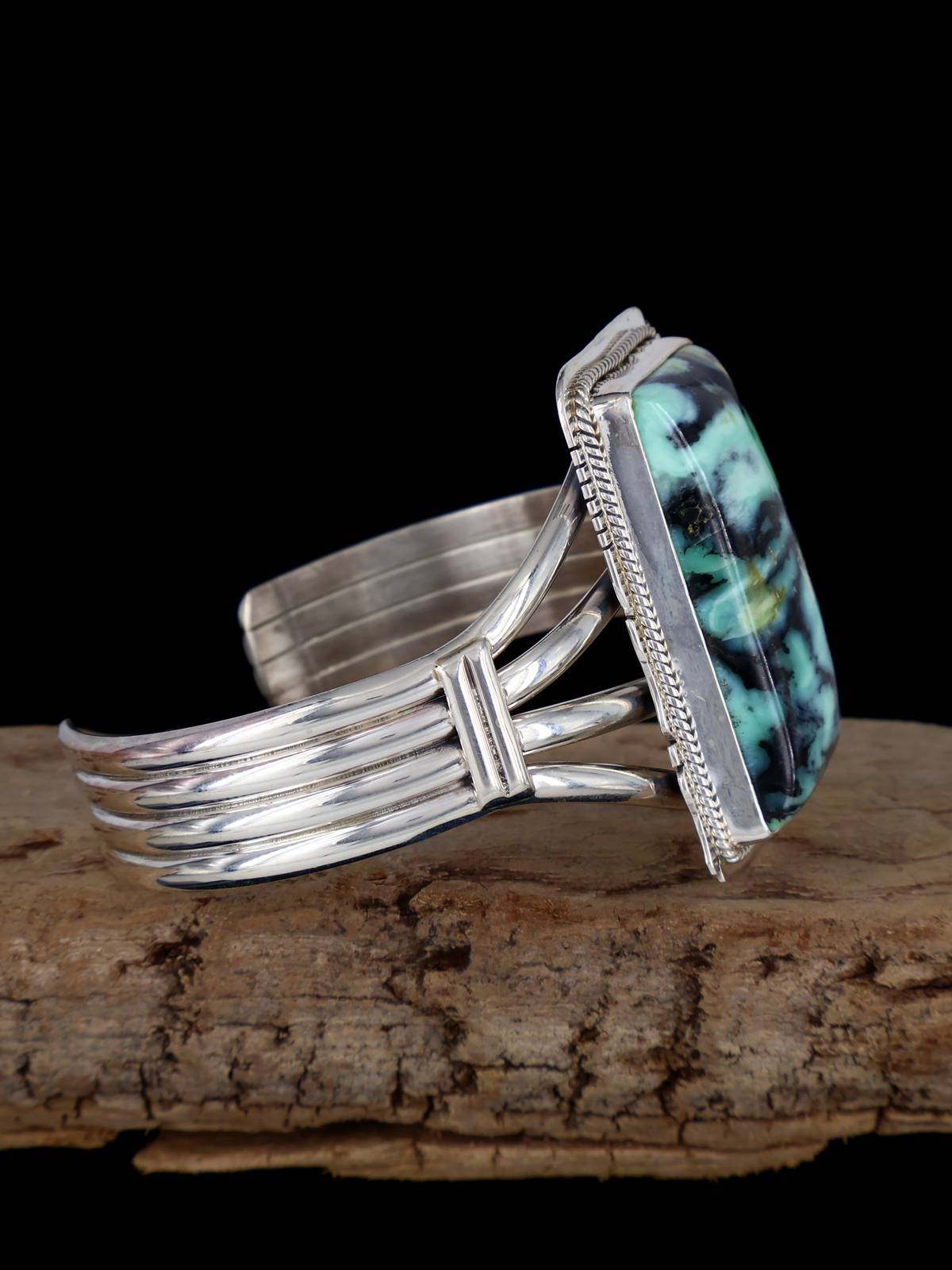 Navajo Variscite Sterling Silver Cuff Bracelet - PuebloDirect.com