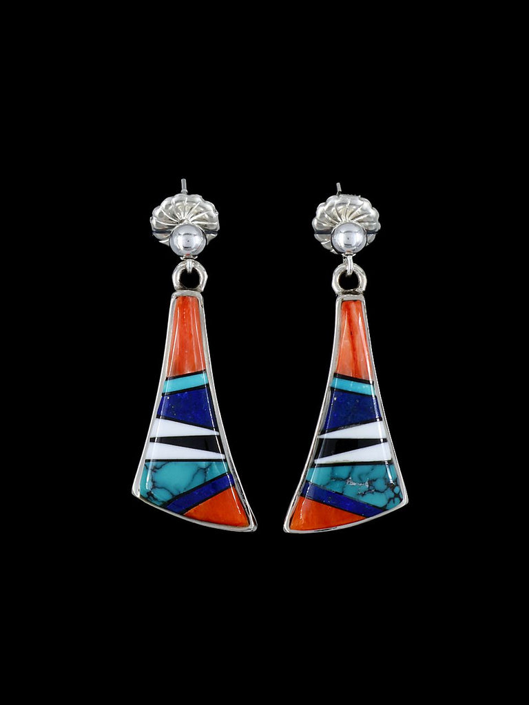 Native American Inlay Multi Stone Earrings - PuebloDirect.com