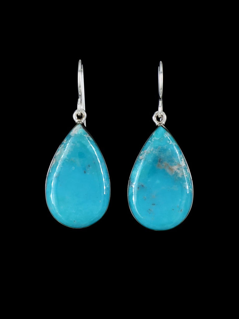 Native American Jewelry Fox Turquoise Dangle Earrings - PuebloDirect.com