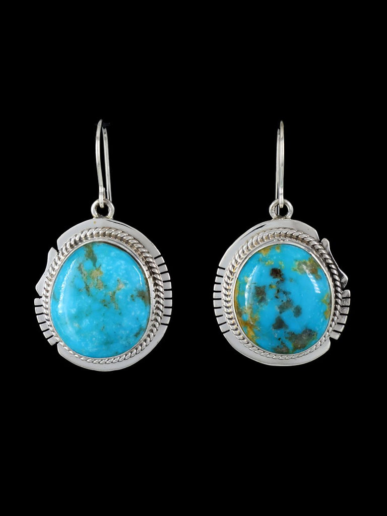 Sterling Silver Navajo Turquoise Dangle Earrings - PuebloDirect.com