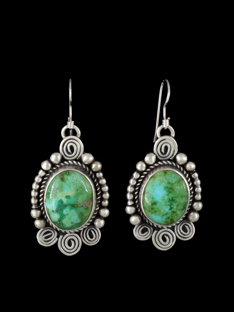 Native American Sonoran Gold Turquoise Dangle Earrings - PuebloDirect.com