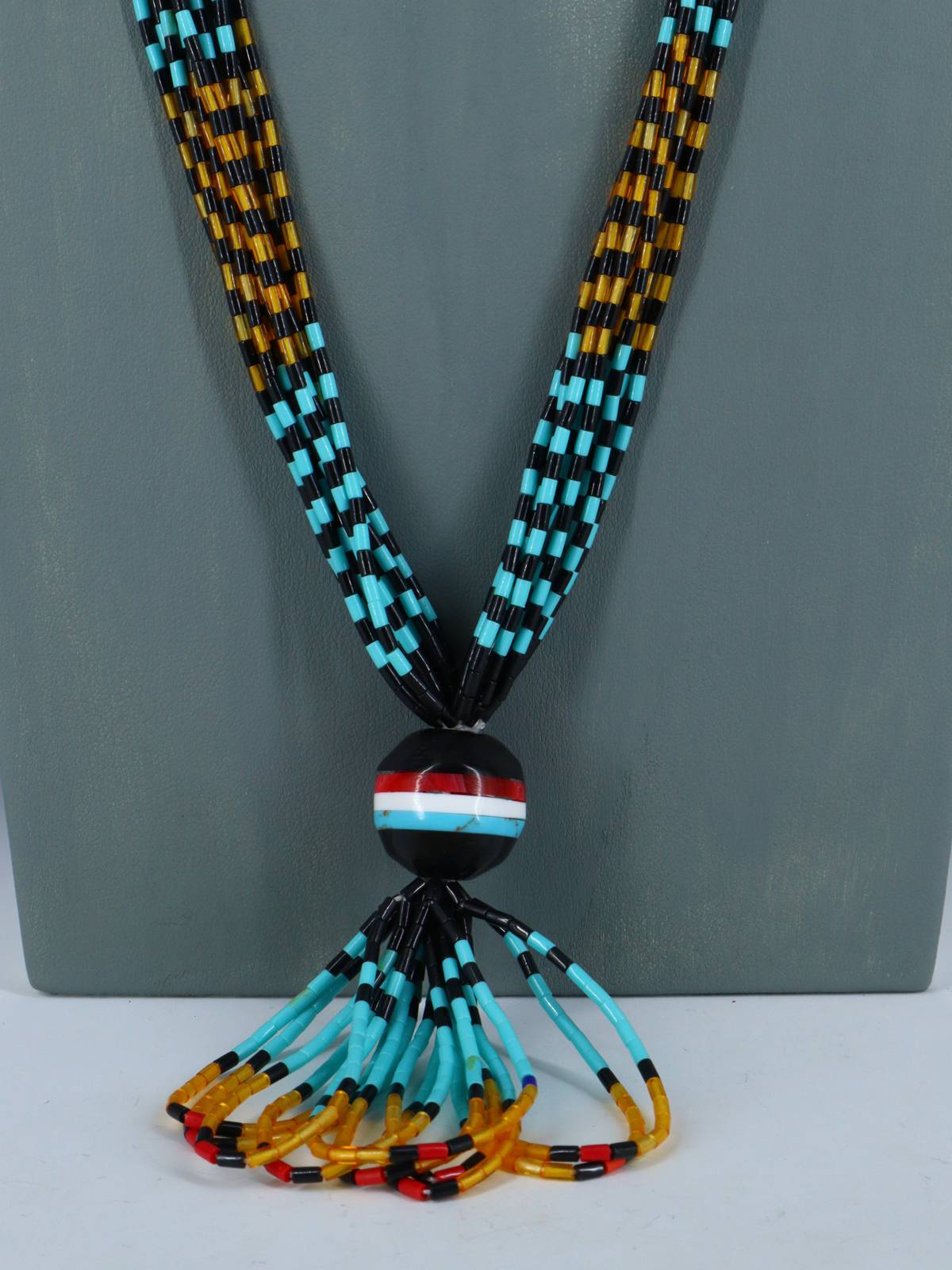 Santo Domingo Multi-Strand Jocla Heishi Necklace - PuebloDirect.com