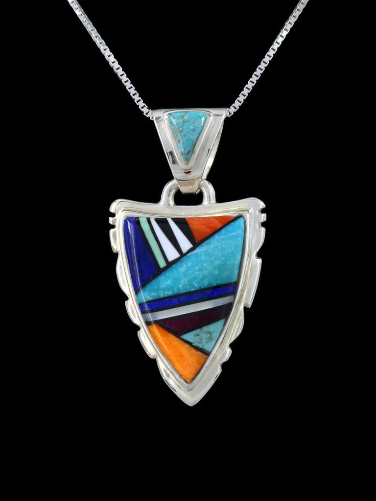 Navajo Jewelry Multistone Inlay Pendant - PuebloDirect.com
