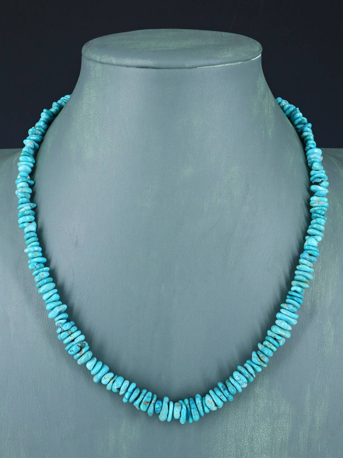 Collier turquoise à brin unique de bijoux indiens amérindiens de 22 pouces