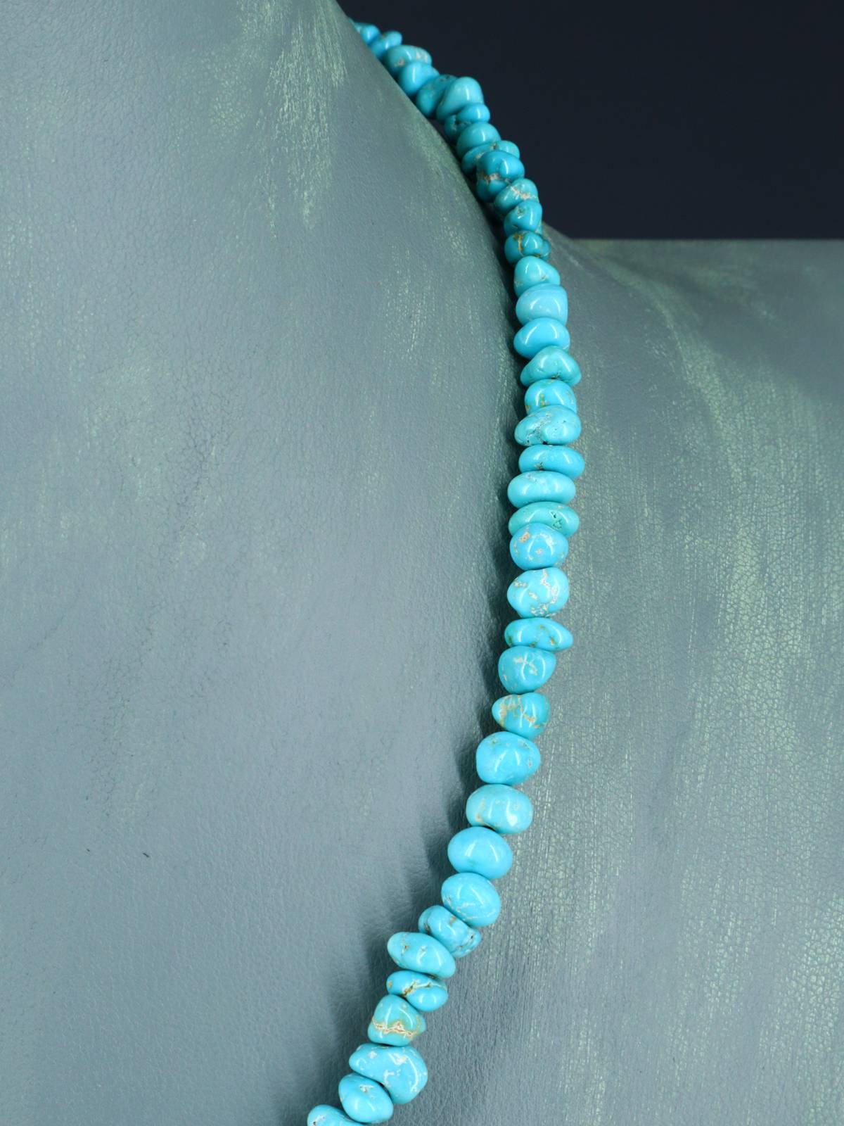 Collier turquoise à brin unique de bijoux indiens amérindiens de 22 pouces