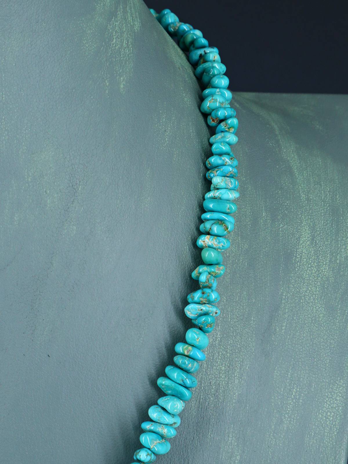 Native American Jewelry Single Strand Turquoise Nugget Necklace