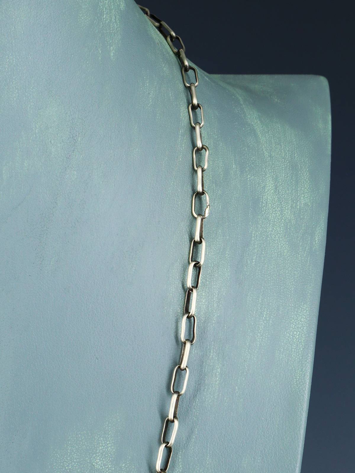 Navajo 24" Collier de chaîne à maillons en argent sterling fait à la main
