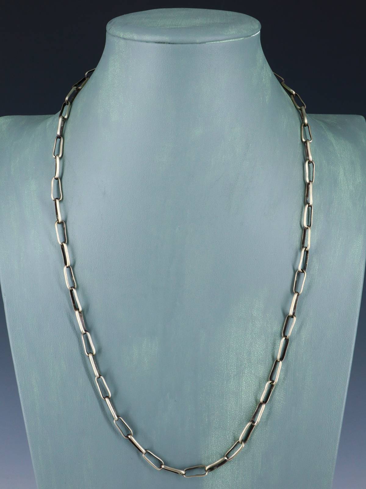 Navajo 24" Collier de chaîne à maillons en argent sterling fait à la main