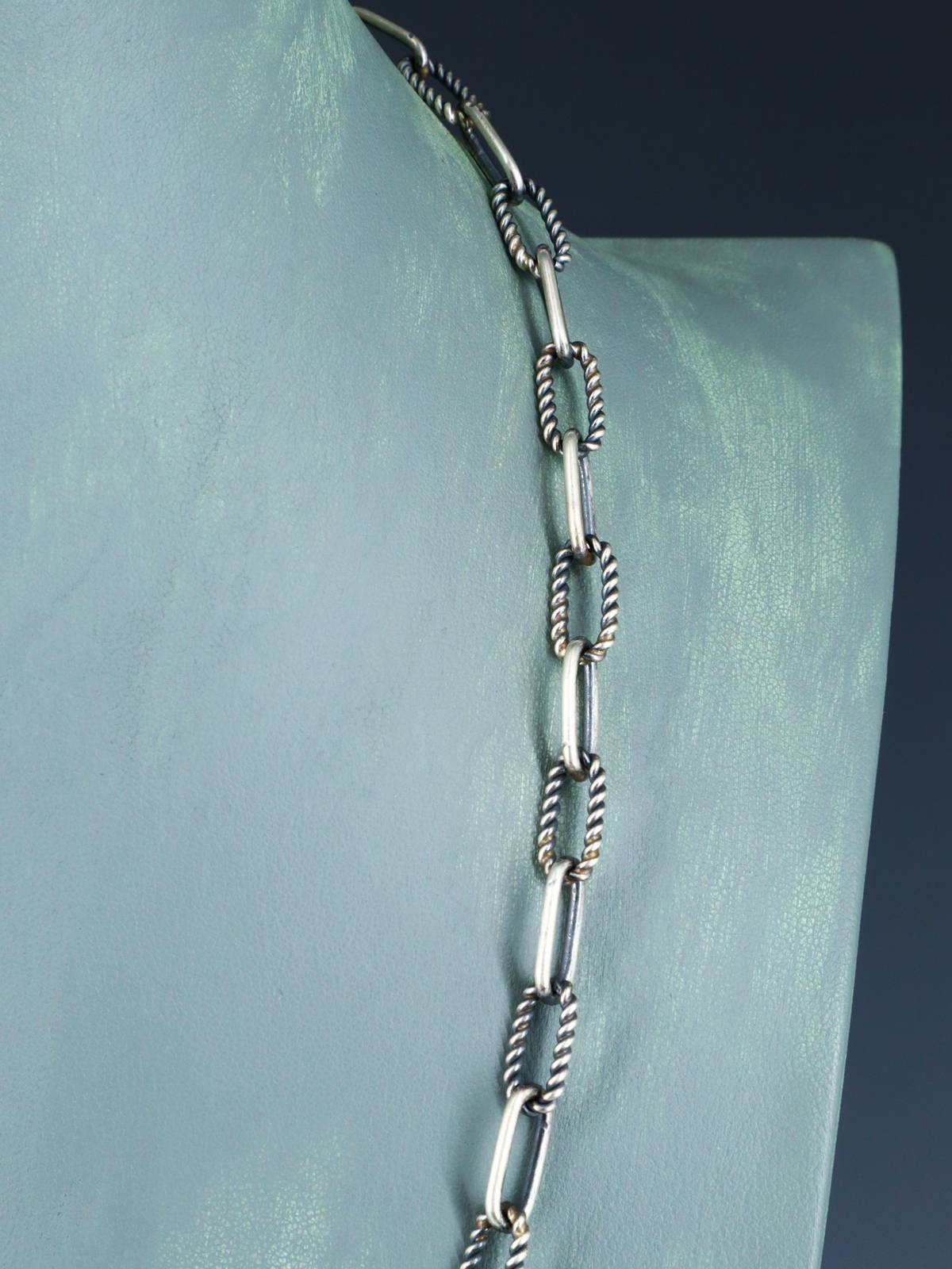 Navajo 24" Collier de chaîne à maillons en argent sterling fait à la main