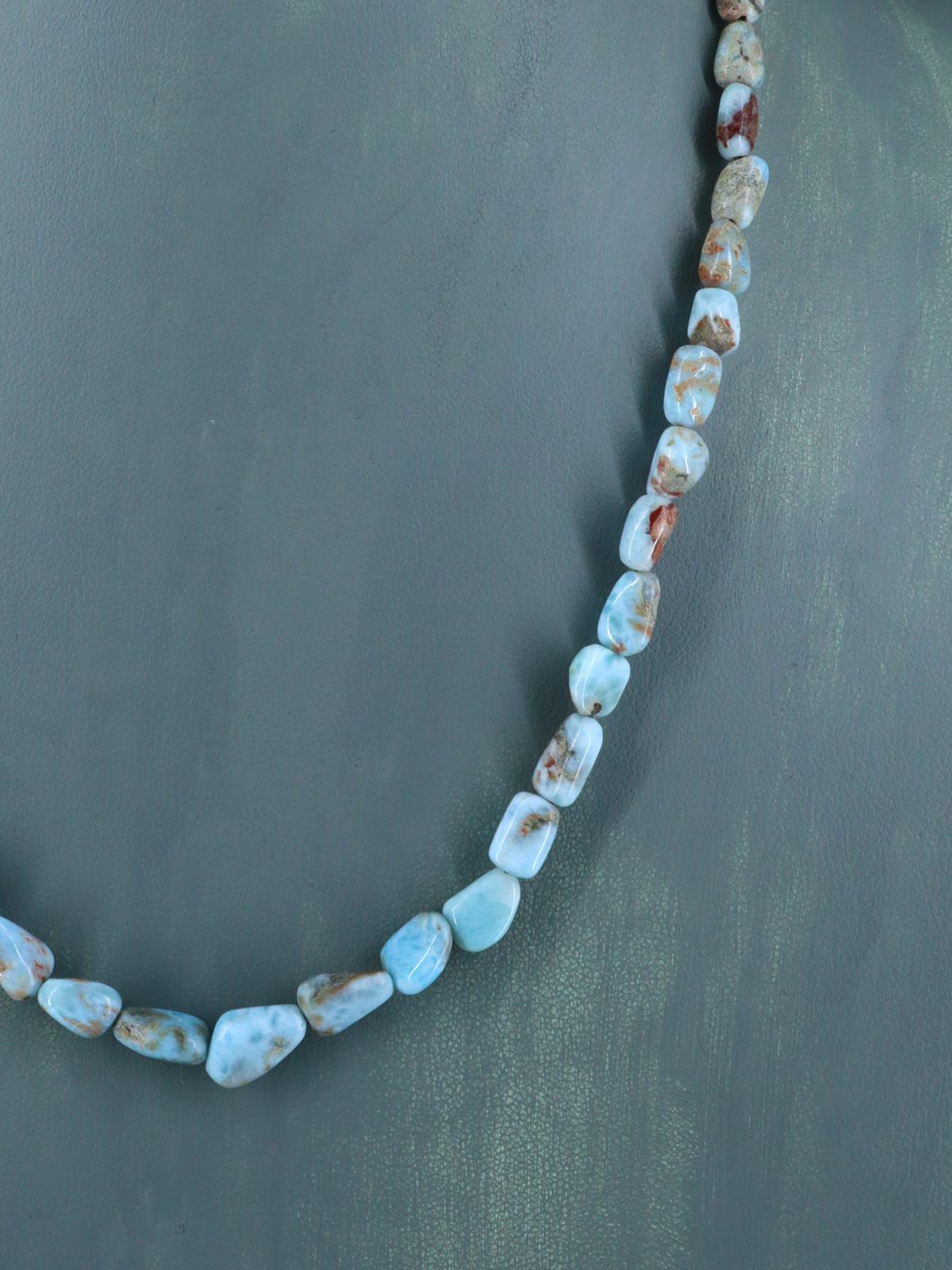 Navajo Single Strand Larimar Nugget Necklace
