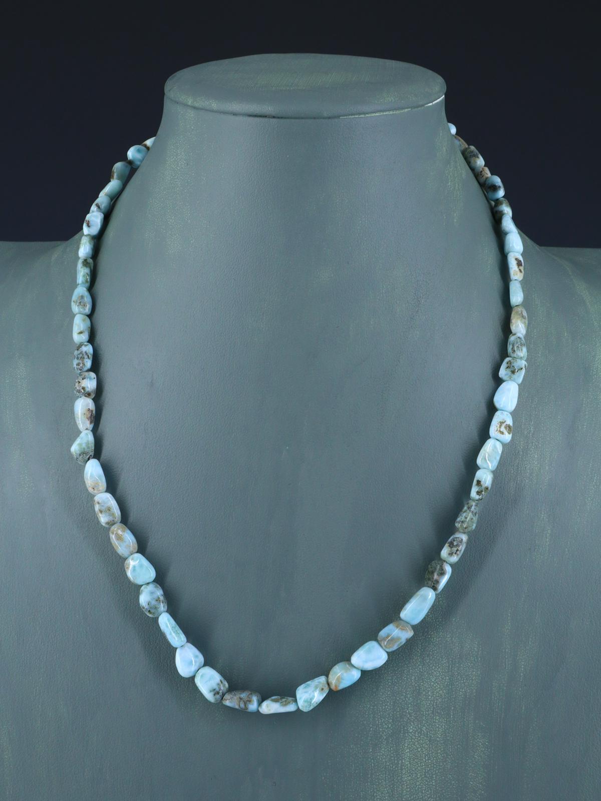 Navajo Single Strand Larimar Nugget Necklace