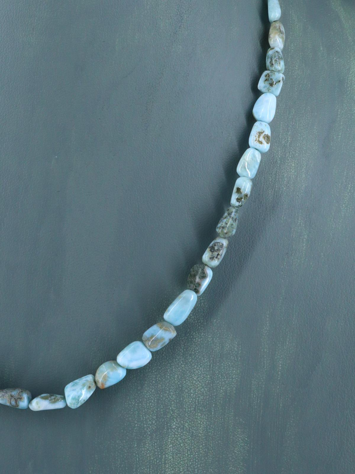 Navajo Single Strand Larimar Nugget Necklace