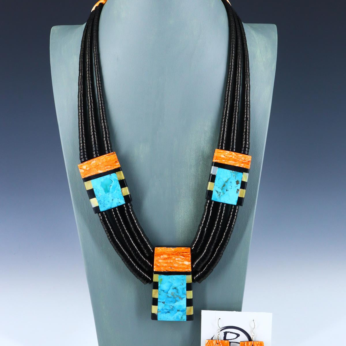 Collier Pendentif Argent Sterling Et Turquoise - Style Saint-Domingue - Occasion
