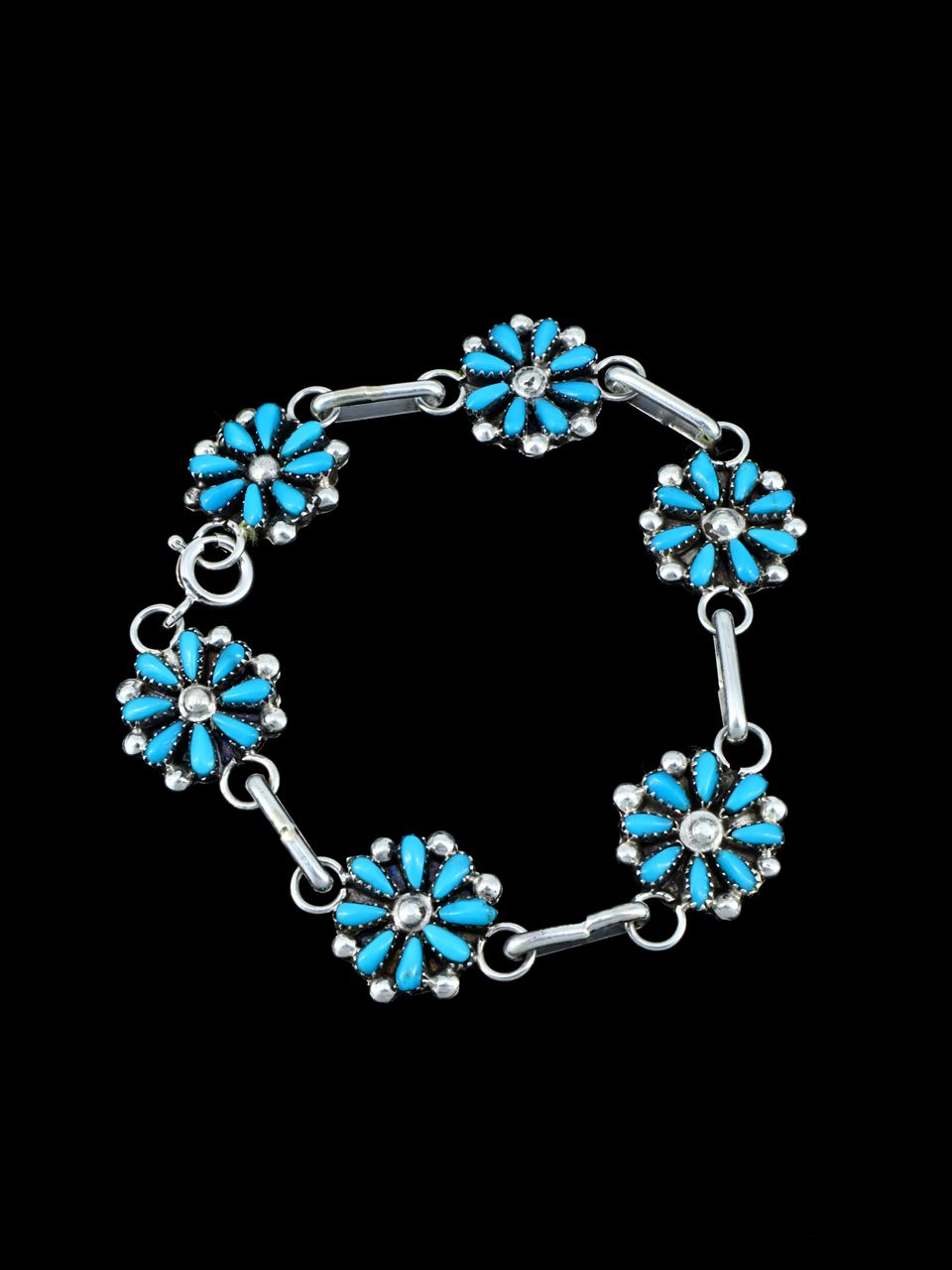 Native American Zuni Turquoise Link Bracelet - PuebloDirect.com