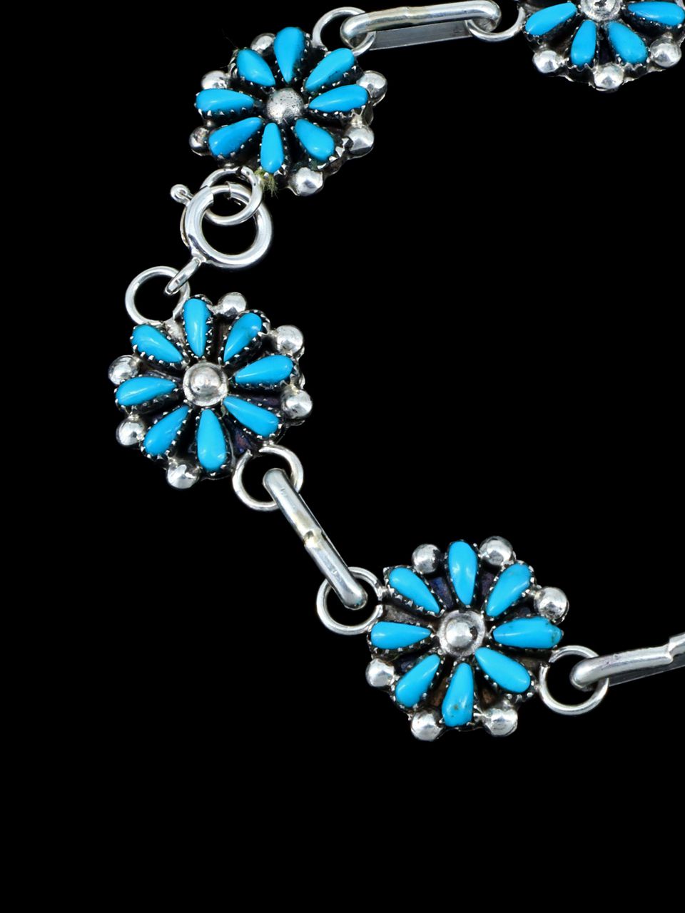 Native American Zuni Turquoise Link Bracelet - PuebloDirect.com