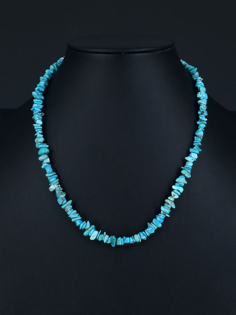 18" Native American Jewelry Single Strand Turquoise Necklace - PuebloDirect.com