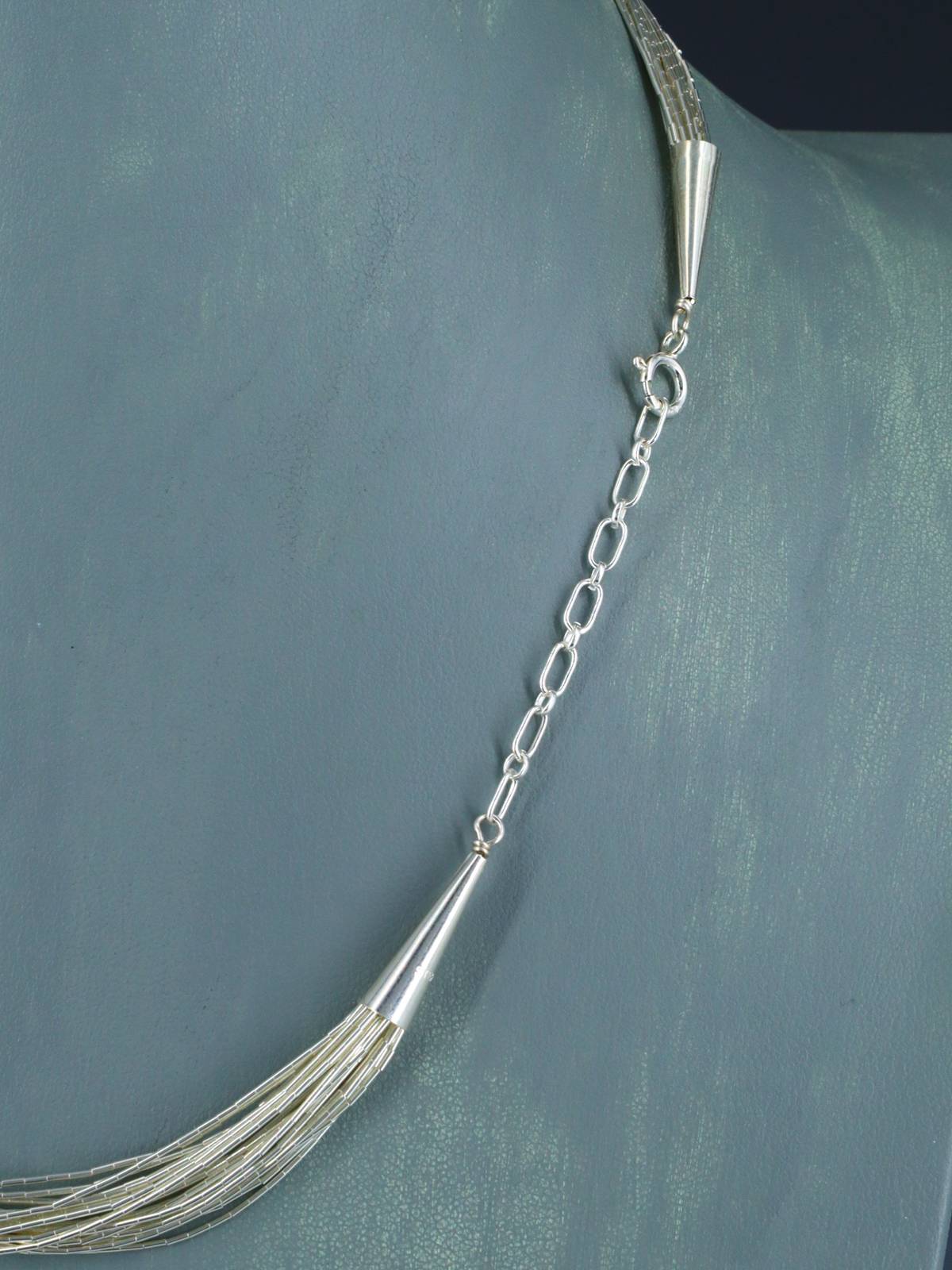 18" Twenty Strand Liquid Silver Necklace - PuebloDirect.com