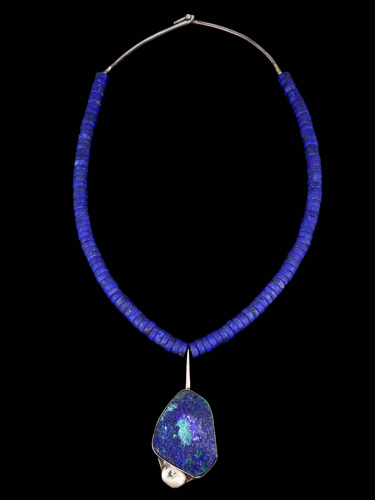 Vintage Southwest Azurite and Malachite Druzy Necklace - PuebloDirect.com