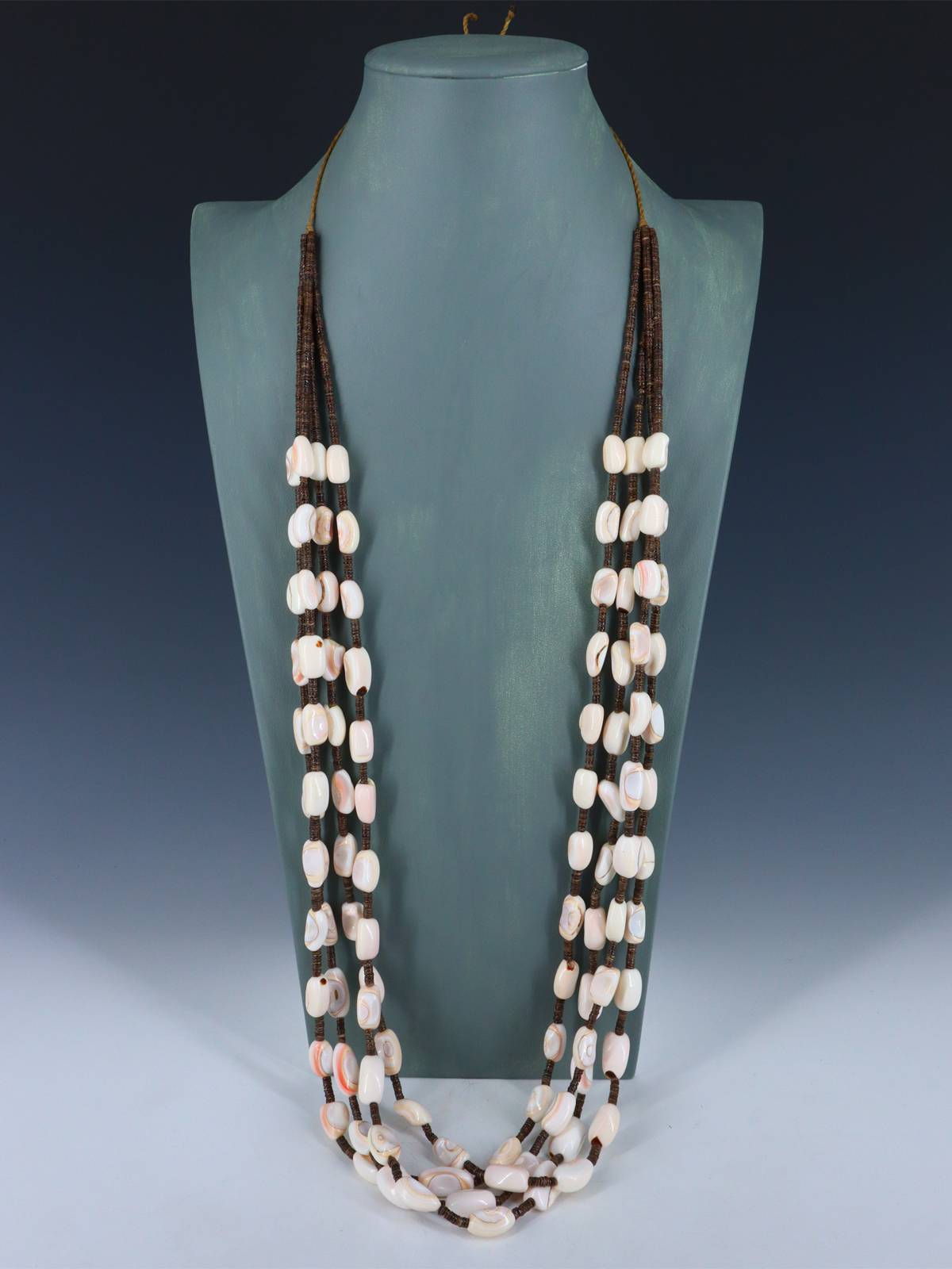Native American Santo Domingo Shell Four Strand Necklace - PuebloDirect.com