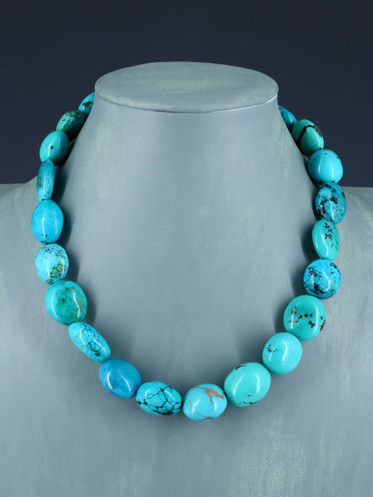 Native American Jewelry Single Strand Turquoise Necklace - PuebloDirect.com