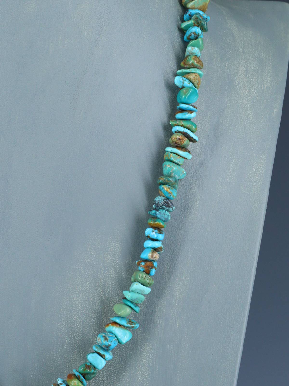 22" Native American Jewelry Single Strand Turquoise Nugget Necklace - PuebloDirect.com