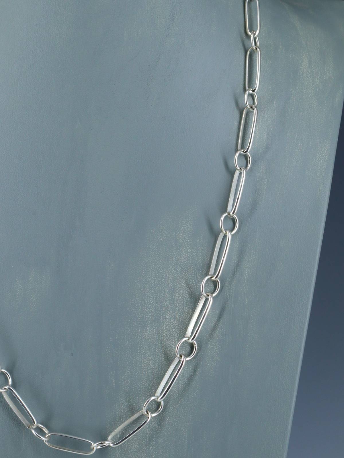 Navajo 24" Handmade Sterling Silver Link Chain Necklace - PuebloDirect.com