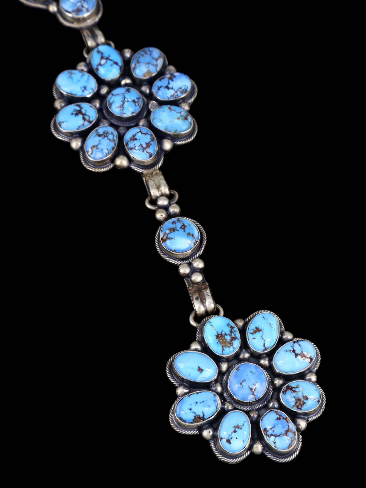 Native American Jewelry Sterling Silver Golden Hill Turquoise Necklace - PuebloDirect.com