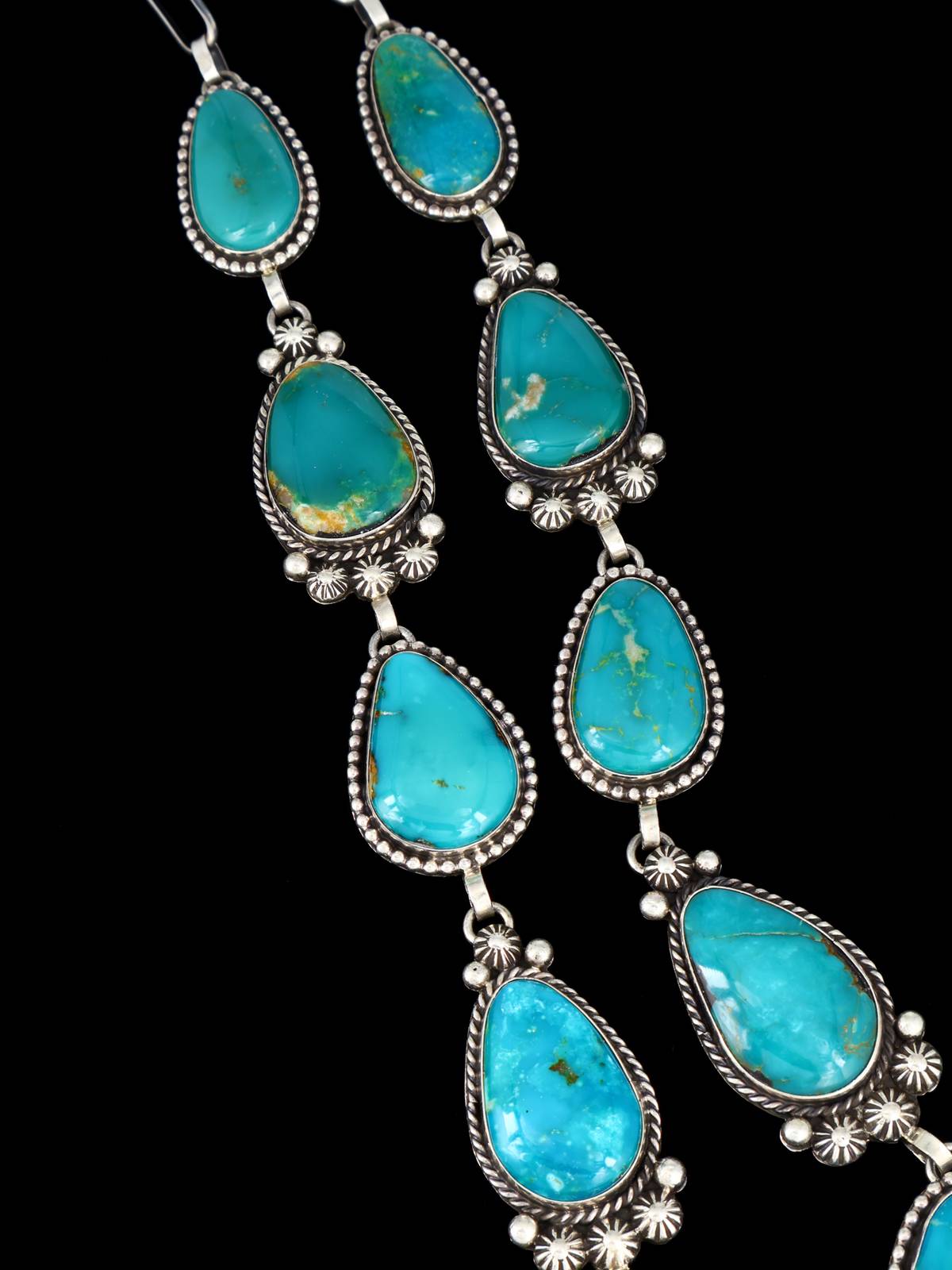Native American Sterling Silver Armenian Turquoise Lariat Necklace - PuebloDirect.com