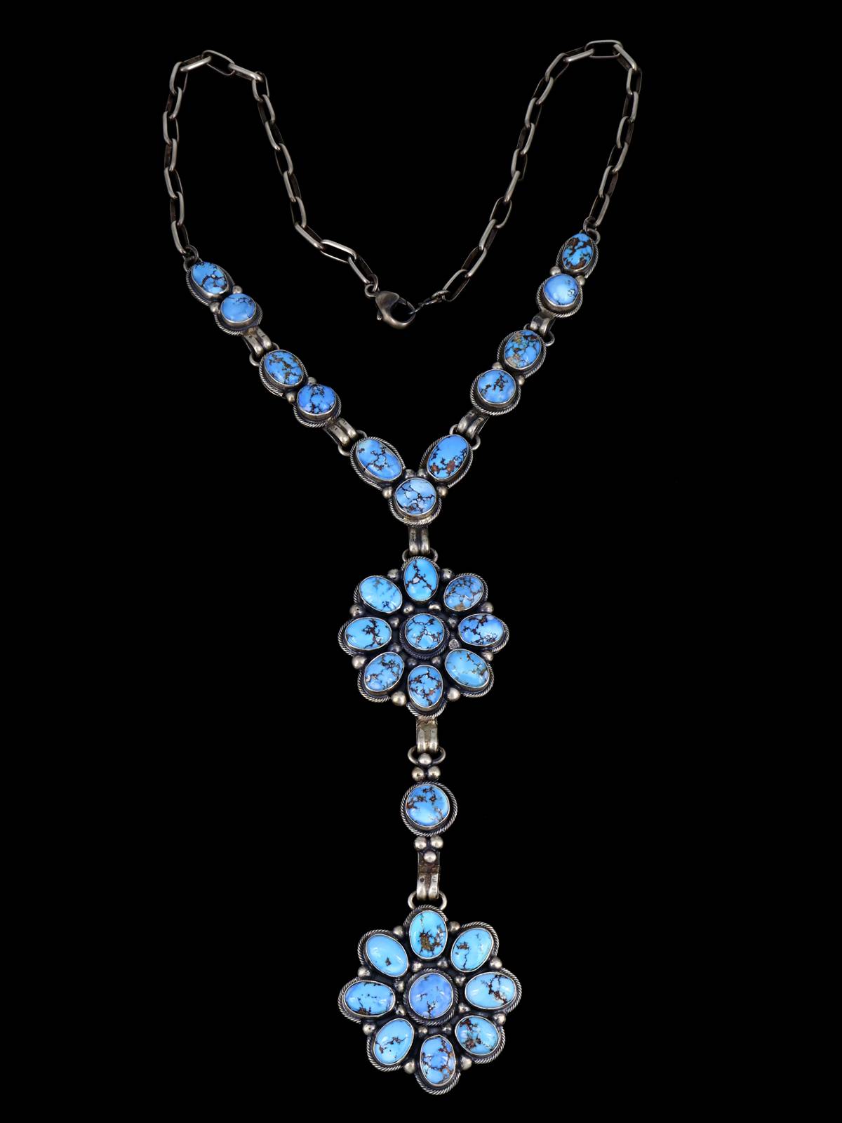 Native American Jewelry Sterling Silver Golden Hill Turquoise Necklace - PuebloDirect.com