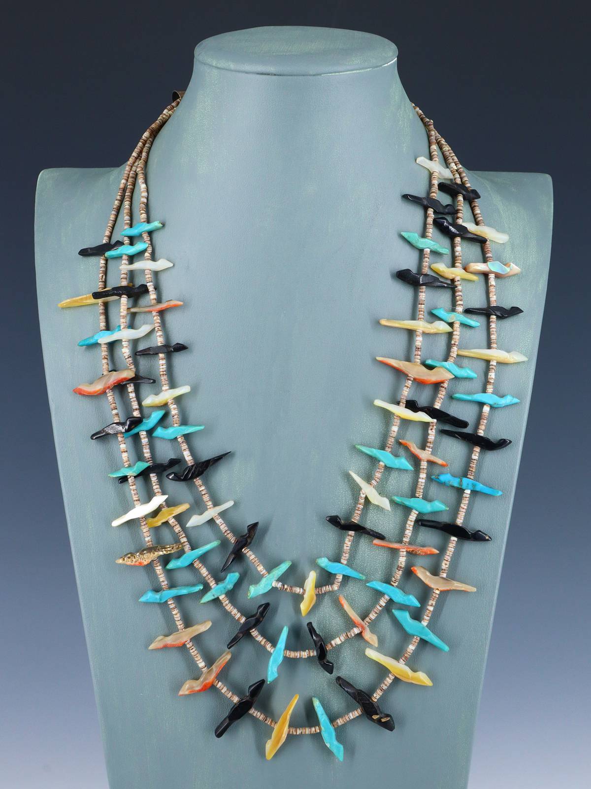 Vintage Estate Triple Strand Fetish Necklace - PuebloDirect.com