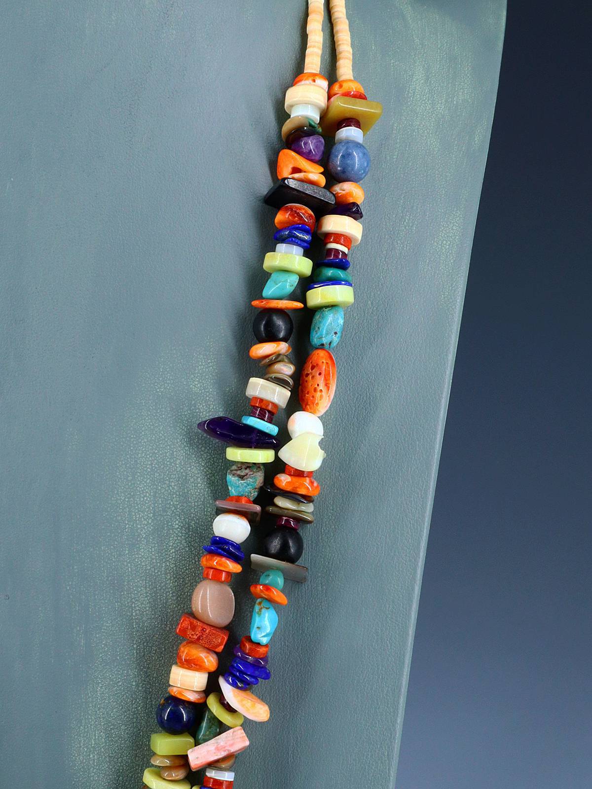 Native American Santo Domingo Multistone Mosaic Necklace - PuebloDirect.com