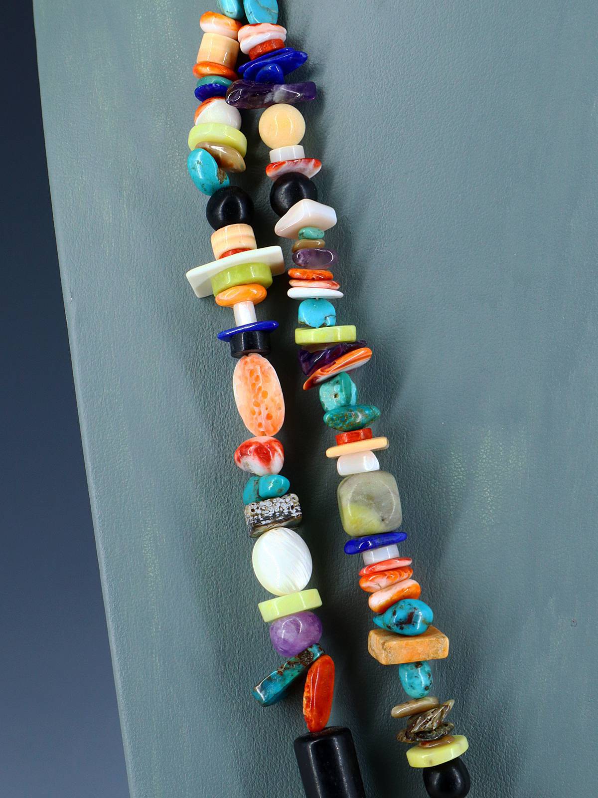 Native American Santo Domingo Multistone Mosaic Necklace - PuebloDirect.com
