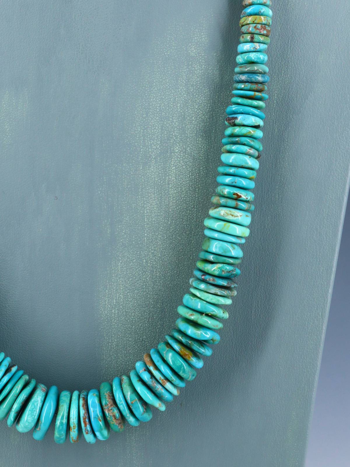Single Strand Polychrome Graduated Turquoise Necklace - PuebloDirect.com