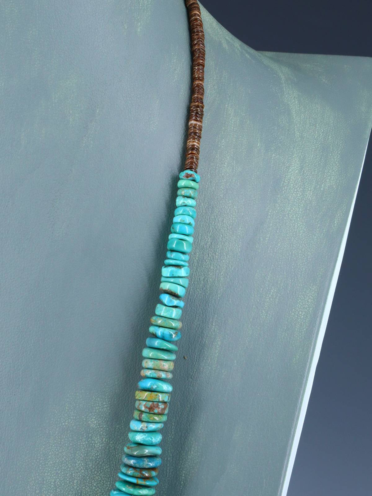 Single Strand Polychrome Graduated Turquoise Necklace - PuebloDirect.com