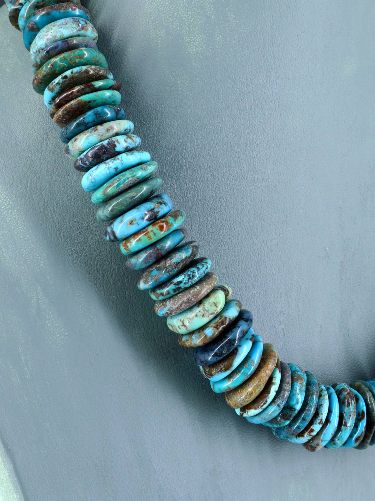 19" Navajo Single Strand Chunky Turquoise Necklace - PuebloDirect.com
