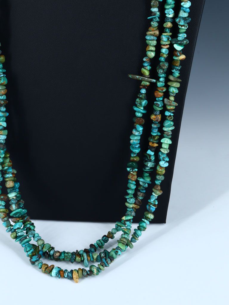 Native American Triple Strand Turquoise Necklace - PuebloDirect.com