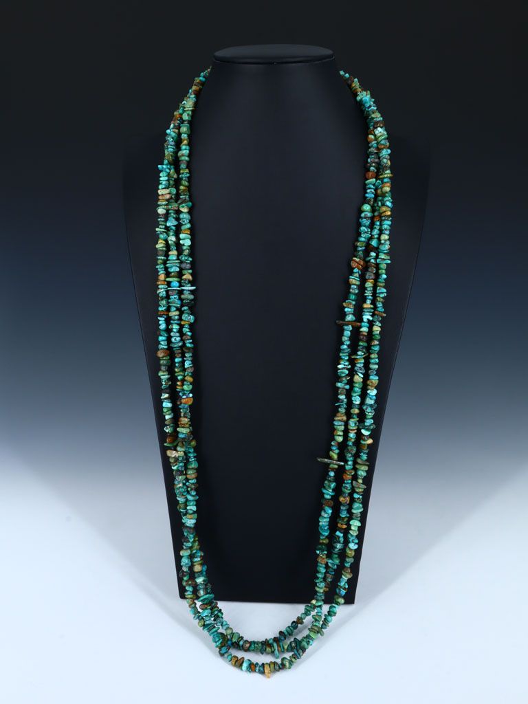 Native American Triple Strand Turquoise Necklace - PuebloDirect.com
