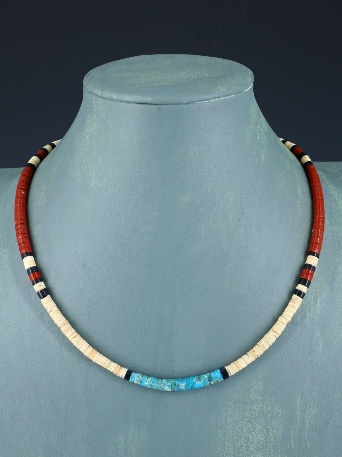 Native American Shell Heishi Single Strand Necklace