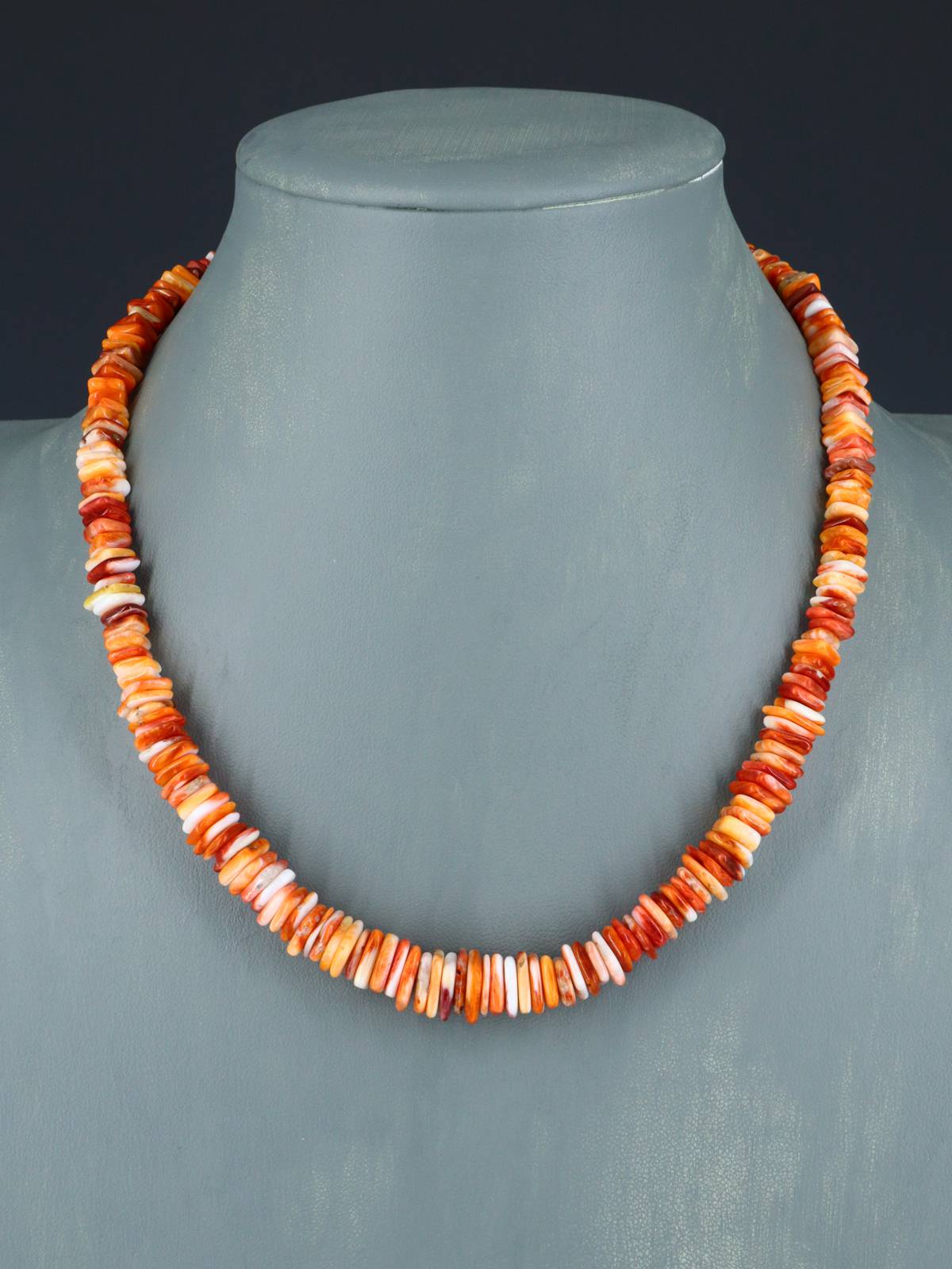 Native American Jewelry Single Strand Spiny Oyster Necklace - PuebloDirect.com