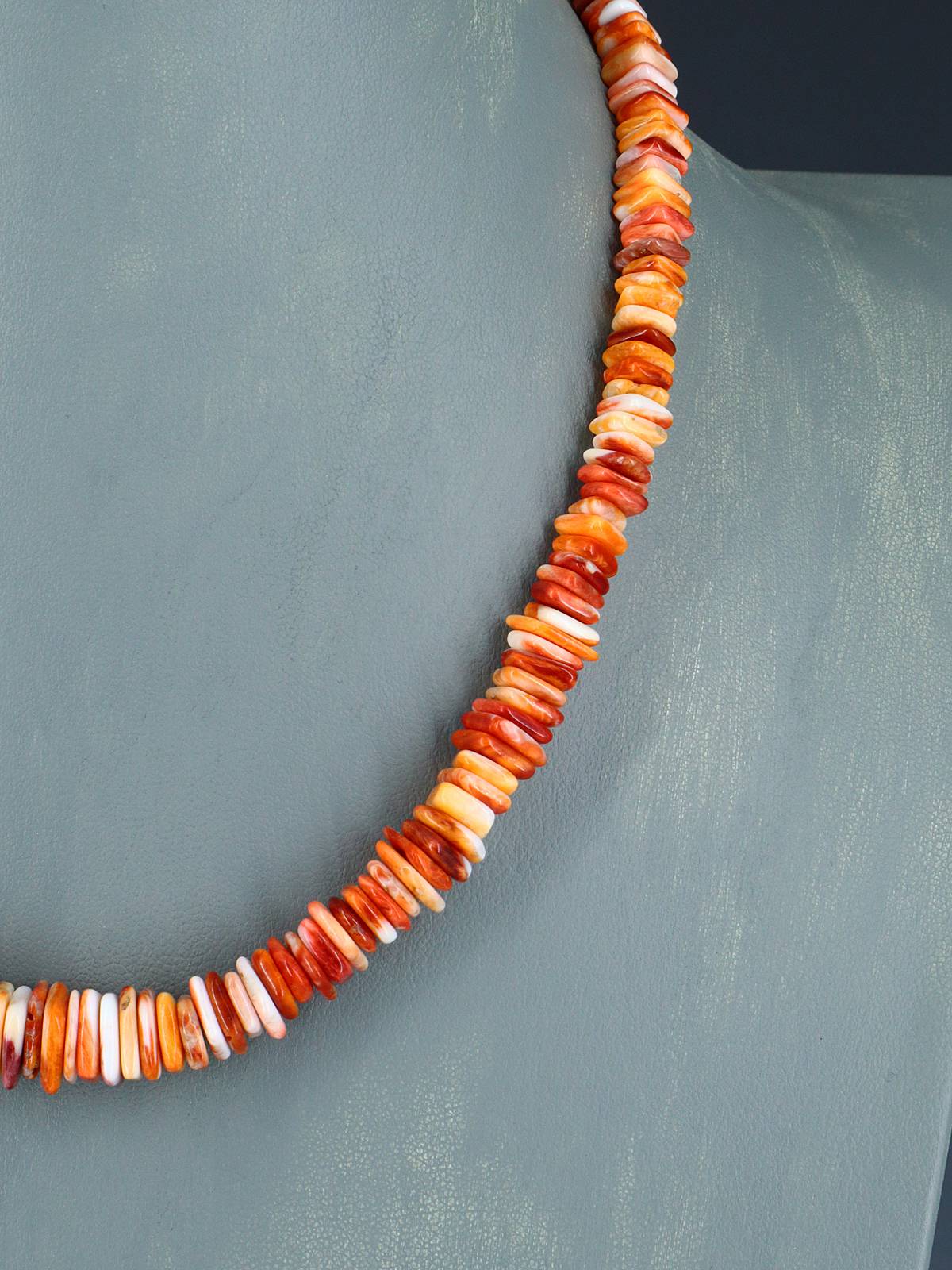 Native American Jewelry Single Strand Spiny Oyster Necklace - PuebloDirect.com