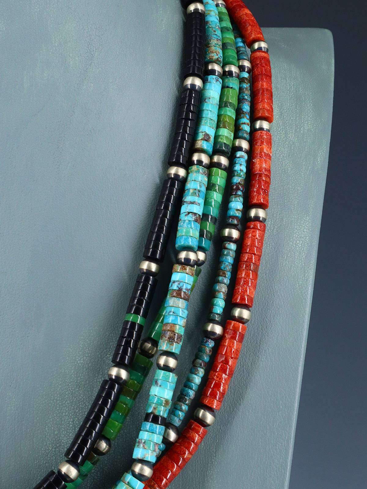 Southwest Sterling Silver Spiny Oyster and Turquoise Necklace