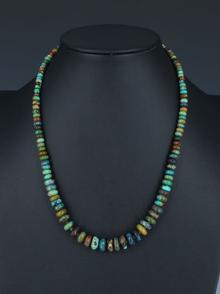 19" Native American Jewelry Single Strand Turquoise Necklace - PuebloDirect.com