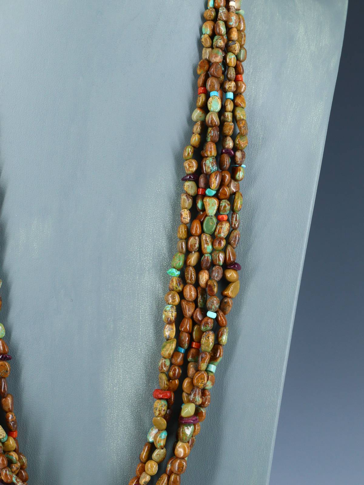 Native American Turquoise Five Strand Beaded Necklace - PuebloDirect.com